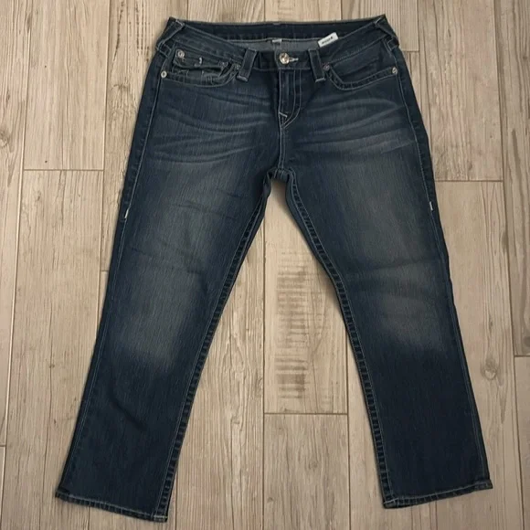 TRUE RELIGION low rise - cropped skinny leg ankle jeans - Size 30